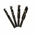Drill America 13/32in - 1/2in 4 Piece Cobalt Reduced Shank Drill Bit Set, Plastic Case Pouch POUD/ACOX3/8